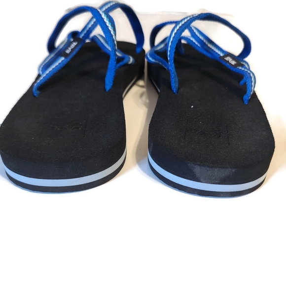 *SOLD* NEW Teva Women's Olowahu Flip Flop Sandals Linda Blue black Size 10 - Picture 4 of 6